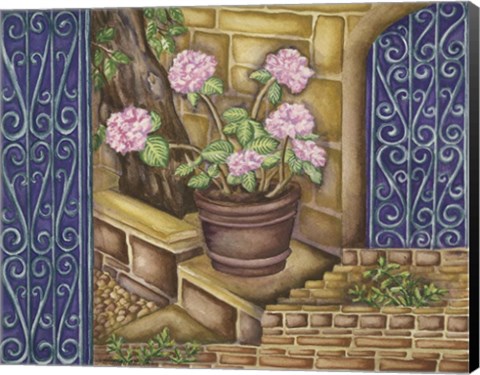 Framed California Pots Geranium Print