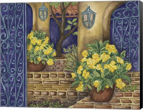 Framed California Pots Yellow Print