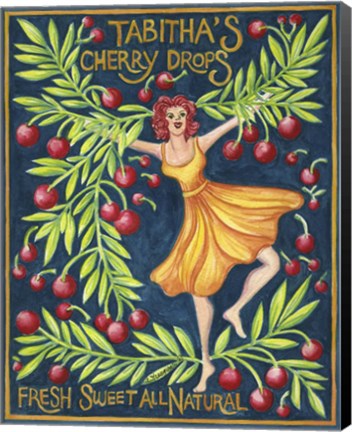Framed Food Labels Cherry Drops Print
