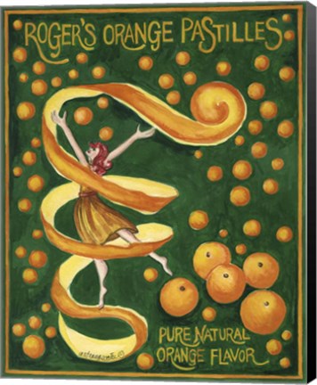 Framed Food Labels Orange Pastilles Print