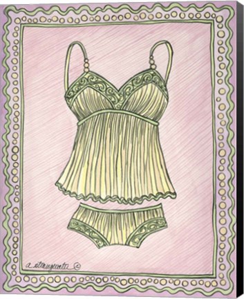 Framed Lingerie Yellow Cami Set Print