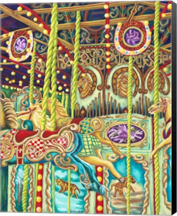 Framed Carousel No Name Horses Print