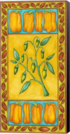 Framed Peppers Multi Green Print