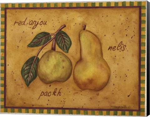 Framed Pears Red Anjou Nelis Packh Print