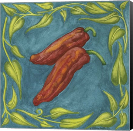 Framed Peppers Red Square Print