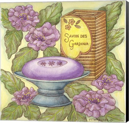 Framed Savons Des Gardenia Print