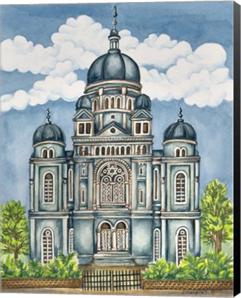 Framed Synagogue Lodz Exterior Print