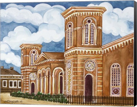 Framed Synagogue Wiznitz Exterior Print