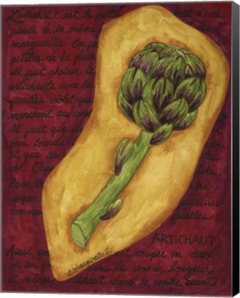 Framed Veggies On Red L Artichaut Print