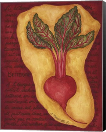 Framed Veggies On Red L Betterave Print