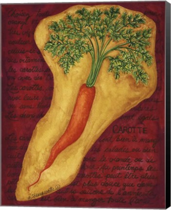 Framed Veggies On Red L Carotte Print
