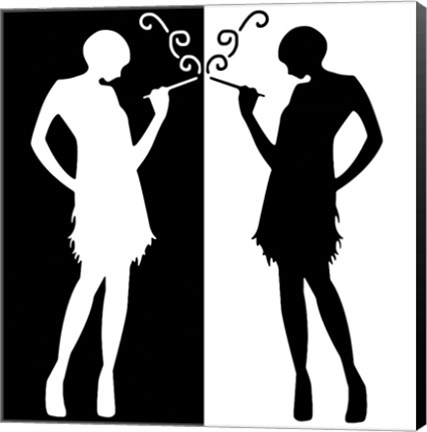 Framed Black and White Flappers 1 Print
