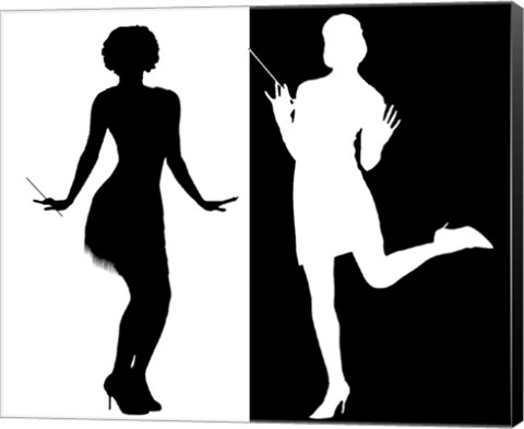Framed Black and White Flappers 2 Print