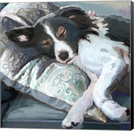 Framed Couch Collie Print