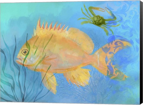 Framed Orange Fish Sea Life Print