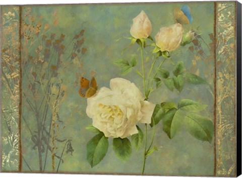 Framed Yellow Rose Painted Print