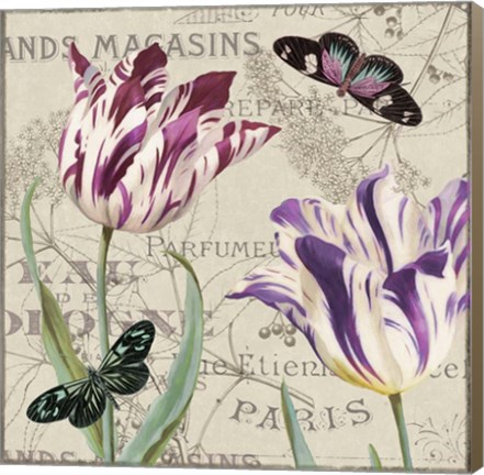 Framed Vintage Flowers I Print