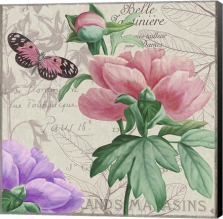 Framed Vintage Flowers II Print