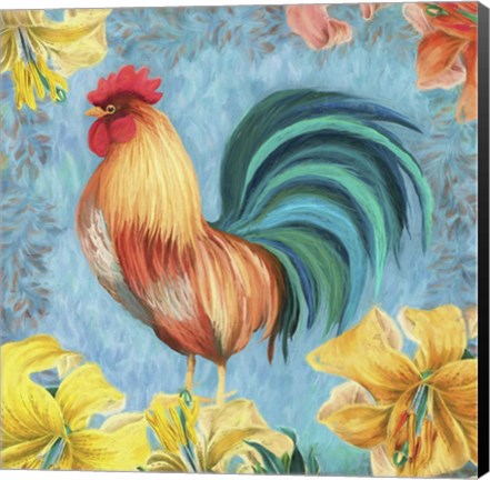 Framed Rooster III Print