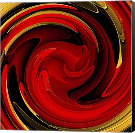 Framed Red Gold Swirl Print