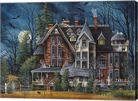 Framed Decorating the Haunted House Print
