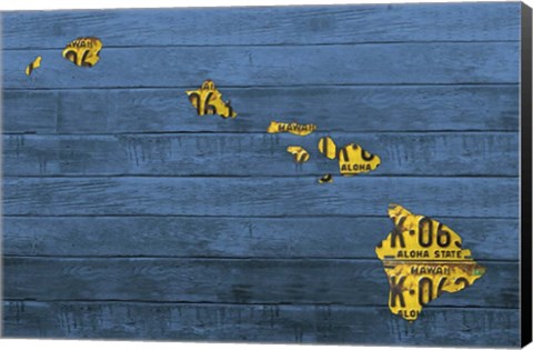 Framed New Hawaii Map Print