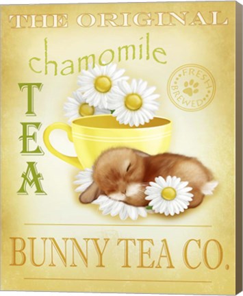 Framed Chamomile Tea Bunny Print