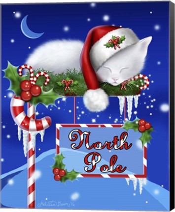 Framed North Pole Kitten Print