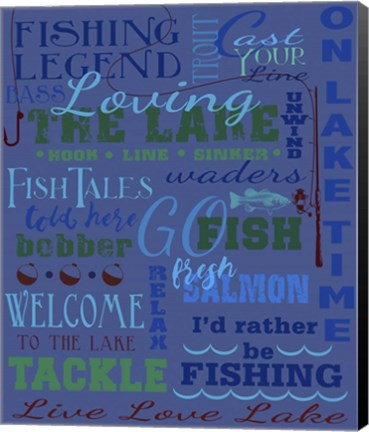 Framed Fishing Type Throw Print