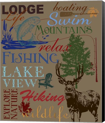 Framed Lodge Type Throw Print