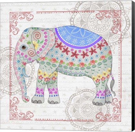 Framed Deco Elephant Print