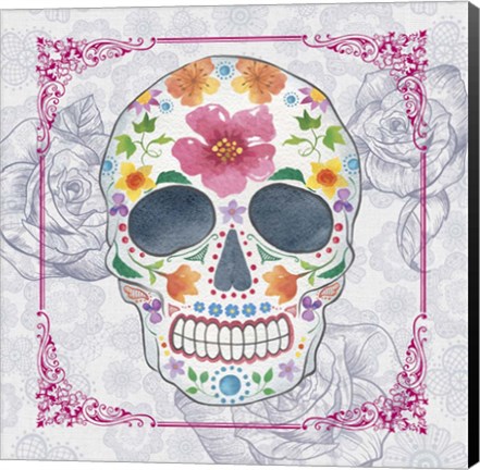 Framed Deco Skull Print