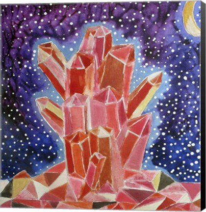 Framed Ruby Aura Quartz Print