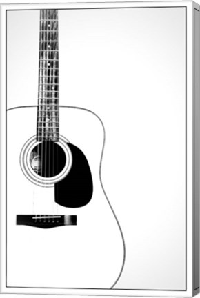 Framed Black and White Classic Guitar, Print