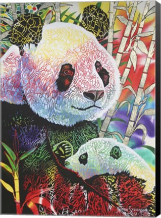 Framed Rainbow Panda Print