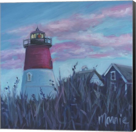 Framed Pink Sunset At Nauset Light Print