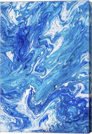 Framed Azure Transfusions Of Ocean Waves 1 Print