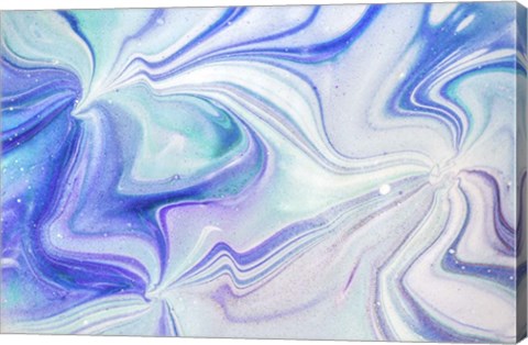 Framed Fluid Acrylic Blue Turquoise Print