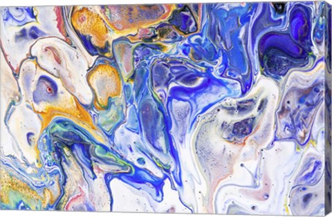Framed Fluid Acrylic Colorful Night Dreams 3 Print