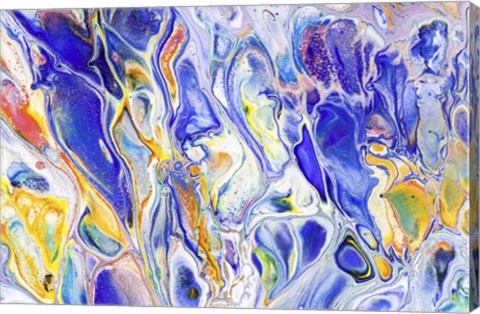 Framed Fluid Acrylic Colorful Night Dreams 4 Print