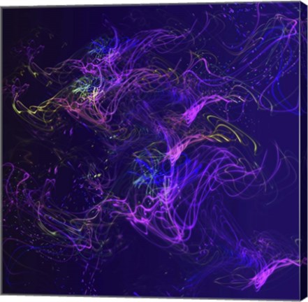 Framed Galaxies Magenta Lights on Purple Print