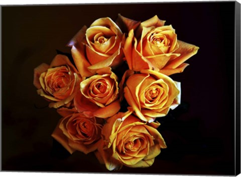 Framed Bouquet Of Yellow Roses Print