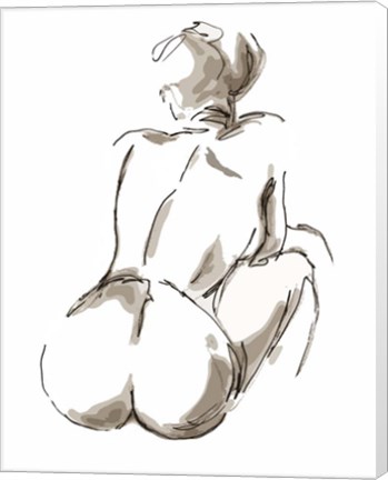 Framed Nude Seated Print