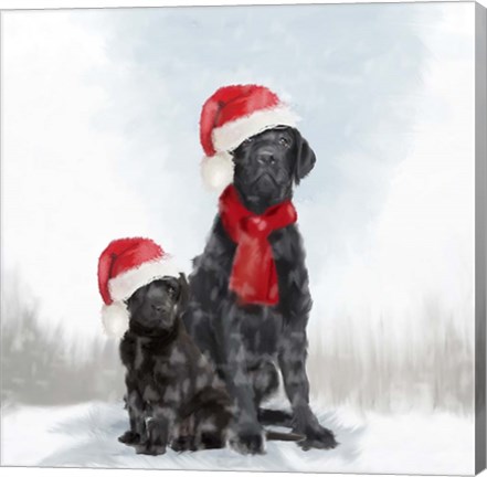 Framed Christmas Dogs Print