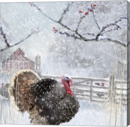 Framed Christmas Turkey Print
