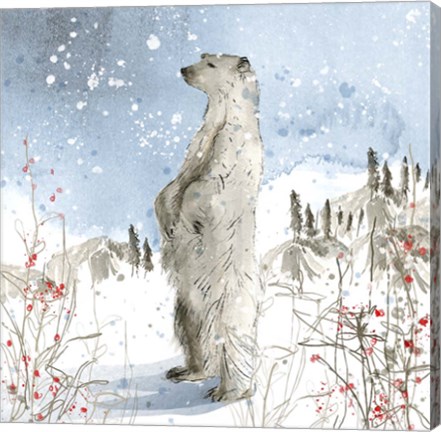Framed Standing Polar Bear Print