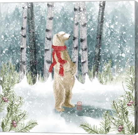 Framed Snow Polar Bear Print