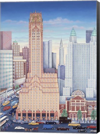 Framed GE Building NYC Print