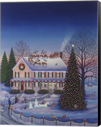 Framed Santas Coming A Print