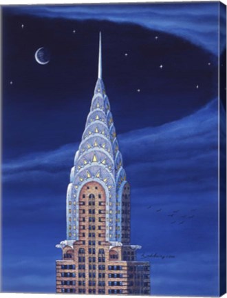 Framed Chrysler Rooftop Print